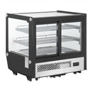 Polar Serie G Tischkühlvitrine Schwarz Quadratglas 120L