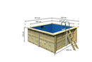 Karibu “Rechteck Pool 1” ca. 3,1x2,8m aus Holz (kesseldruckimprägniert)
