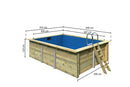 Karibu “Rechteck Pool 2” ca. 3,1x4,0m aus Holz (kesseldruckimprägniert)