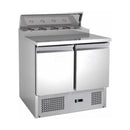 Saladette mit eingebauter Kühlung GN 1/3 | 2 Türen | Volumen: 213 Liter | 900 x 700 x 1002 mm
