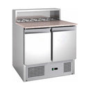 Saladette mit eingebauter Kühlung | 2 Türen | Volumen: 213 Liter | 900 x 700 x 1087 mm