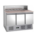 Saladette mit eingebauter Kühlung | 3 Türen | Volumen: 333 Liter | 1365 x 700 x 1087 mm