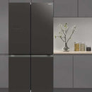Hitachi French Door Kühlschrank R-WB640VRU0-GBK , 4Türen, 90 cm, 640 Liter, Schwarz Glas