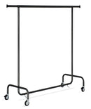 Streif rolling clothes rack, black, L143 cm | Sturdy clothes rack with large wheels 
