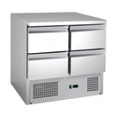 Saladette mit eingebauter Kühlung | 4 Schubladen | Volumen: 109 Liter | 900 x 700 x 850 mm