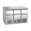 Saladette mit eingebauter Kühlung | 6 Schubladen | Volumen: 164 Liter | 1365 x 700 x 850 mm