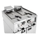 Buffalo 600 Serie freistehende Doppelbehälter-Elektrofritteuse 2x 8Ltr