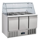 Casselin Saladette mit Glasvitrine 3 Türen GN 1/1