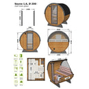 Fjordholz Barrel Sauna Model Leo with Half-Round Window