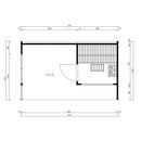 Fjordholz Saunahaus Modell Box Größe XXS + SD schwarz