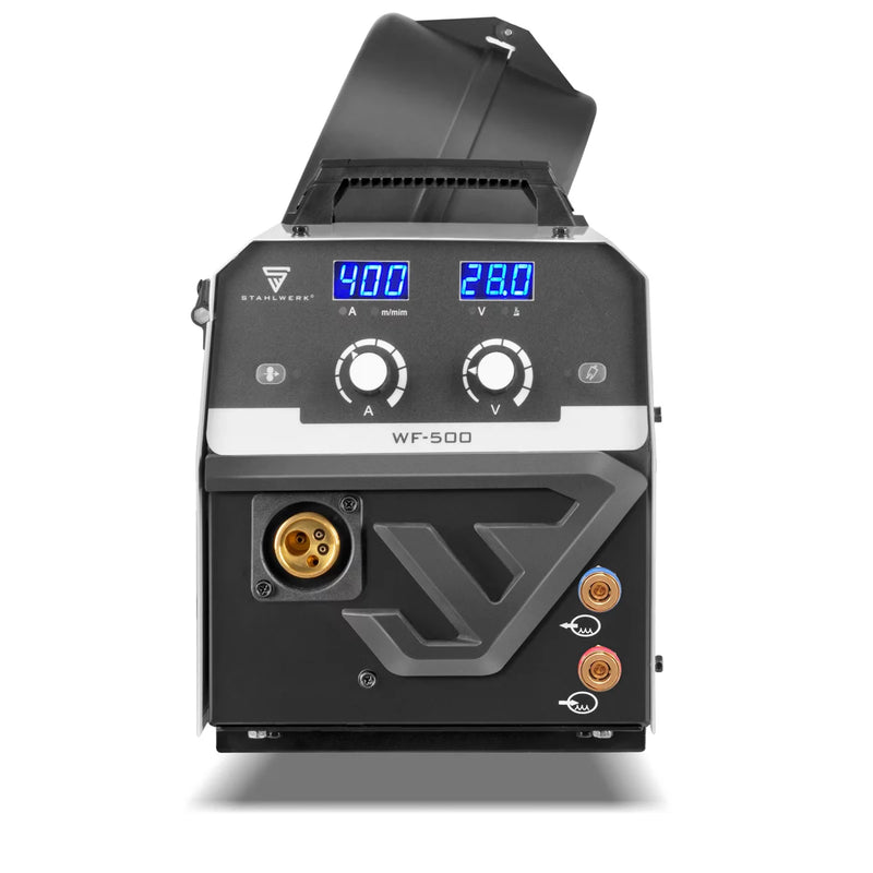 STAHLWERK Schweißgerät MIG MAG 400 Pro Vollausstattung Vollsynergischer, wassergekühlter IGBT Inverter mit 400 A und Puls-Funktion 3-in-1 Kombi-Schweißanlage MIG MAG | MMA | Lift-TIG