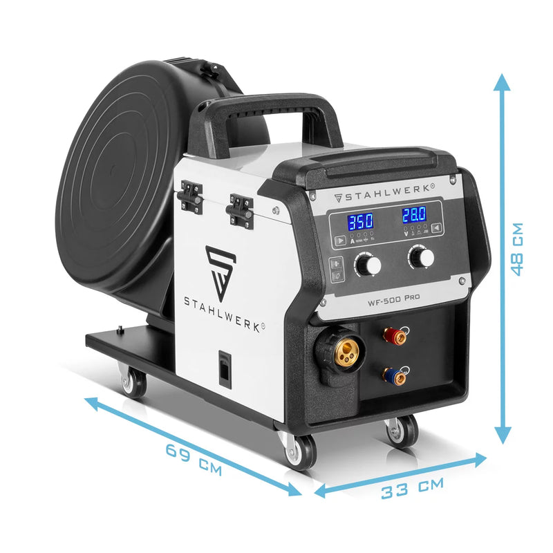 STAHLWERK Industrie-Schweißgerät MIG MAG 350 DP Vollausstattung Vollsynergischer, wassergekühlter IGBT Inverter mit 350 A und Spot-Funktion, MIG MAG Schweißanlage mit Puls | Doppelpuls