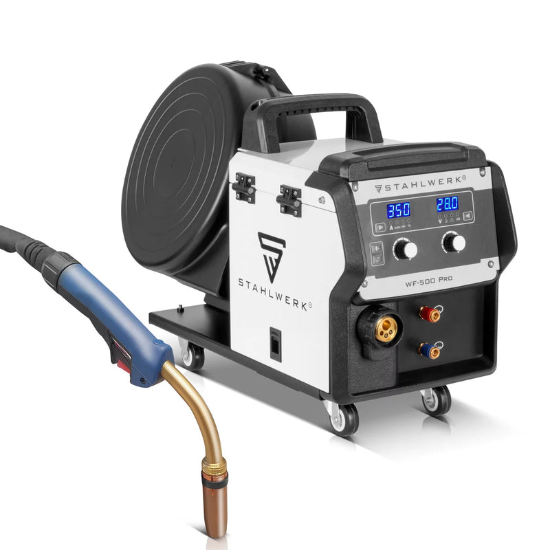 STAHLWERK Industrie-Schweißgerät MIG MAG 350 DP Vollausstattung Vollsynergischer, wassergekühlter IGBT Inverter mit 350 A und Spot-Funktion, MIG MAG Schweißanlage mit Puls | Doppelpuls