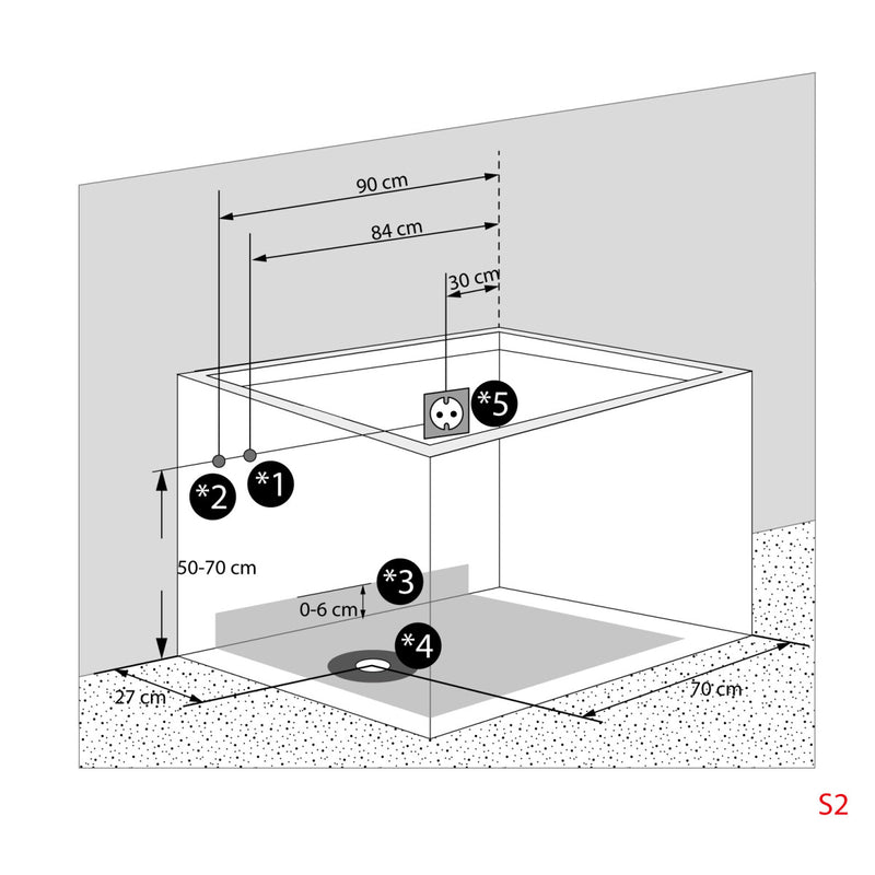 Acqua Vapore Senioren Sitzbadewanne Sitzwanne Badewanne mit Tür S02-B-R 100x78 cm