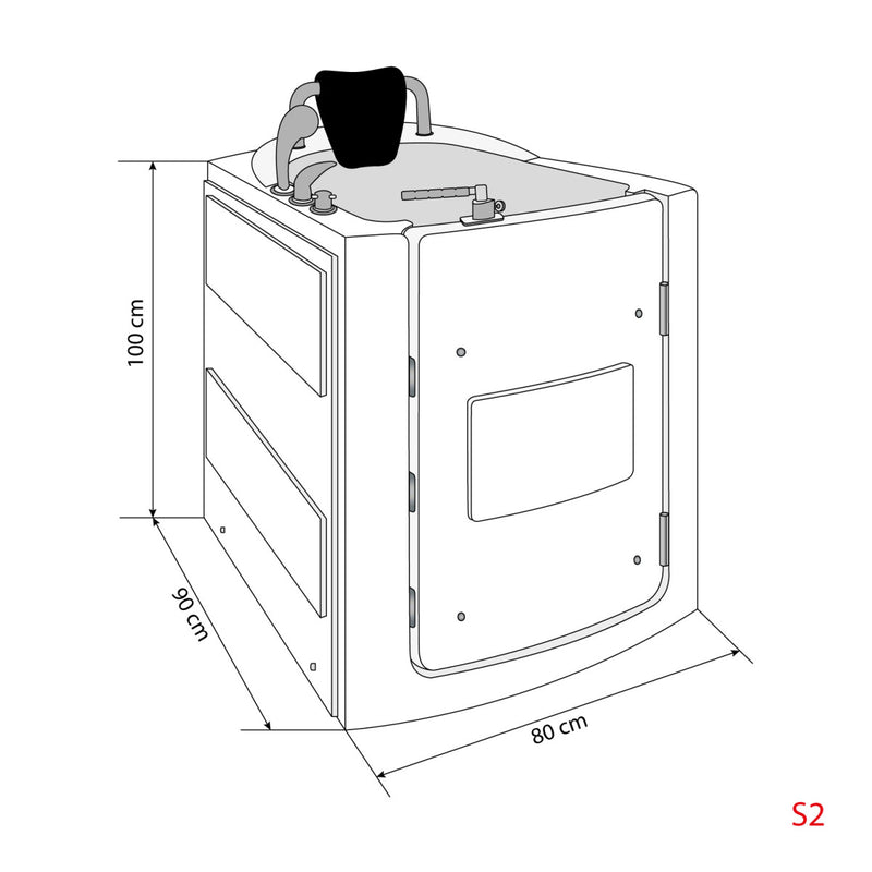 Acqua Vapore Senioren Wanne Sitzbadewanne Sitzwanne Whirlpool mit Tür Pool S10-TH-WP