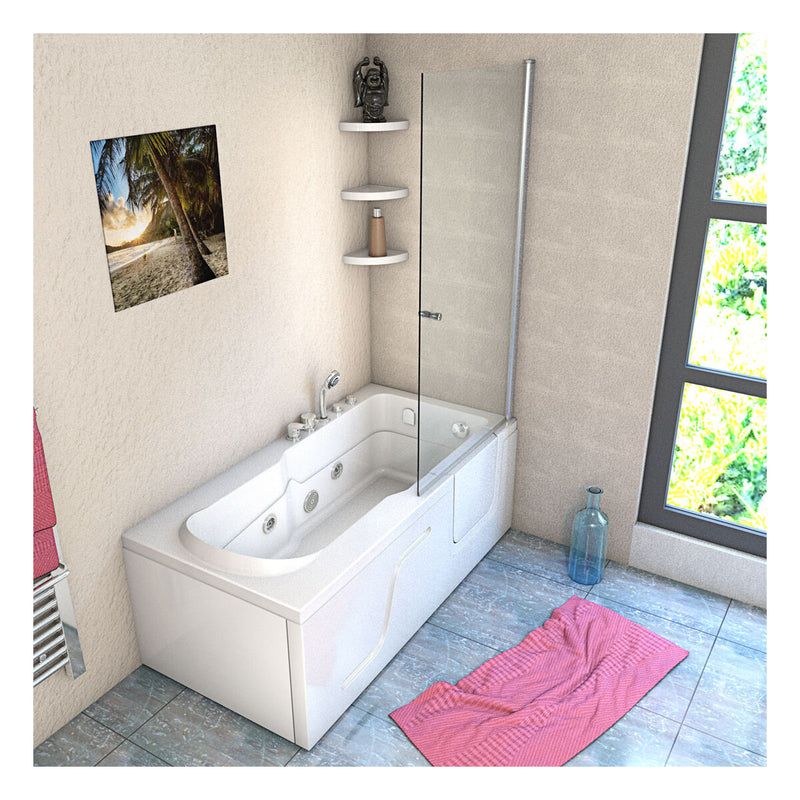 Acqua Vapore Seniorendusche Kombi Duschkabine Whirlpool Seniorenwanne mit Tür S17D-EH-WP-L-EC 150x75x194 cm