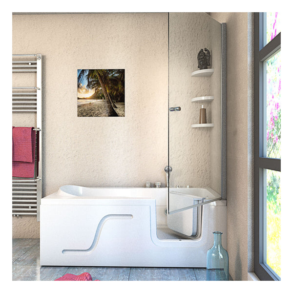 Acqua Vapore Seniorendusche Kombi Duschkabine Whirlpool Seniorenwanne mit Tür S17D-EH-WP-L-EC 150x75x194 cm