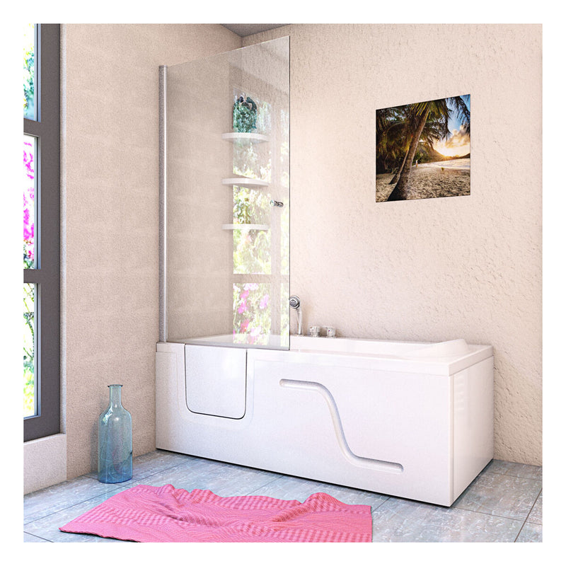 Acqua Vapore Seniorendusche Kombi Duschkabine Whirlpool Seniorenwanne mit Tür S17D-EH-WP-R 75x150x194 cm