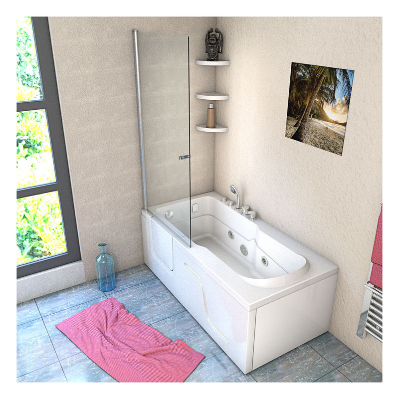 Acqua Vapore Seniorendusche Kombi Duschkabine Whirlpool Seniorenwanne mit Tür S17D-EH-WP-R 75x150x194 cm