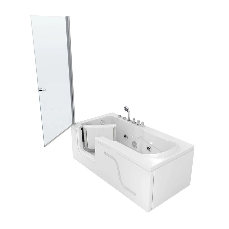Acqua Vapore Seniorendusche Kombi Duschkabine Whirlpool Seniorenwanne mit Tür S17D-TH-WP-R 75x150 cm
