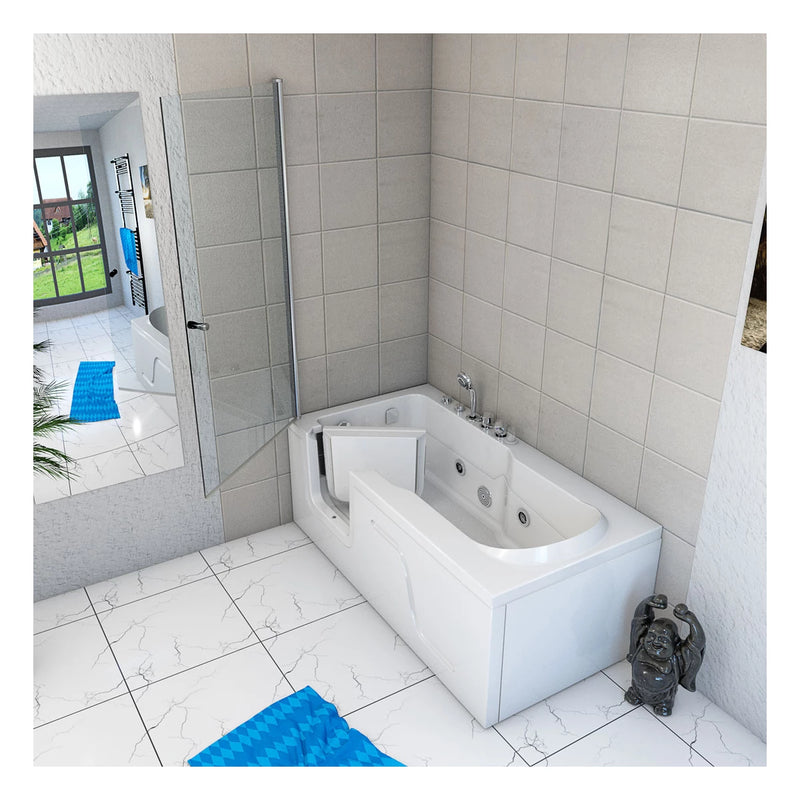 Acqua Vapore Seniorendusche Kombi Duschkabine Whirlpool Seniorenwanne mit Tür S17D-TH-WP-R 75x150 cm