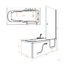Acqua Vapore Seniorendusche Kombi Duschkabine Whirlpool Seniorenwanne mit Tür S17D-WP-L 150x75x194 cm OHNE 2K Scheiben Versiegelung