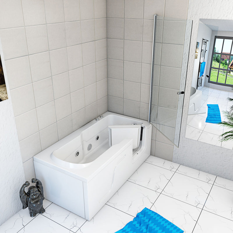 Acqua Vapore Seniorendusche Kombi Duschkabine Whirlpool Seniorenwanne mit Tür S17D-WP-L-EC 150x75x194 cm MIT 2K Scheiben Versiegelung