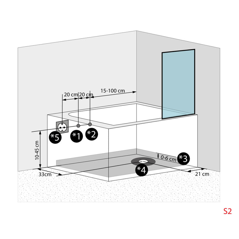 Acqua Vapore Seniorendusche Kombi Duschkabine Whirlpool Seniorenwanne mit Tür S17D-WP-L-EC 150x75x194 cm MIT 2K Scheiben Versiegelung