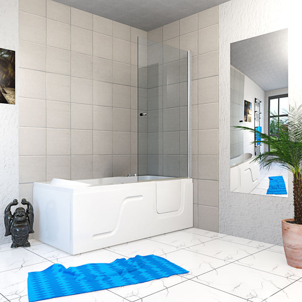 Acqua Vapore Seniorendusche Kombi Duschkabine Whirlpool Seniorenwanne mit Tür S17D-WP-L-EC 150x75x194 cm MIT 2K Scheiben Versiegelung