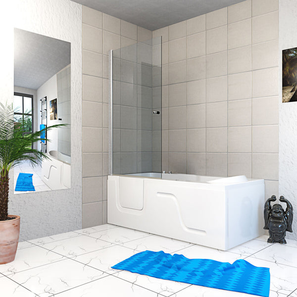 Acqua Vapore Seniorendusche Kombi Duschkabine Whirlpool Seniorenwanne mit Tür S17D-WP-R-ALL 75x150x194 cm