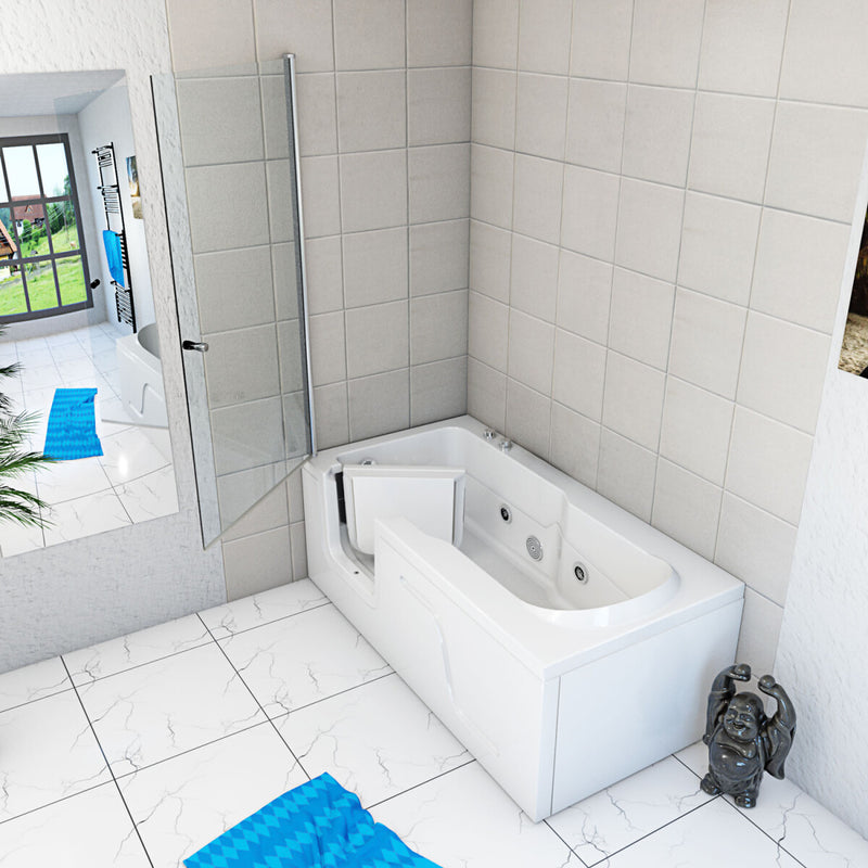 Acqua Vapore Seniorendusche Kombi Duschkabine Whirlpool Seniorenwanne mit Tür S17D-WP-R-ALL 75x150x194 cm