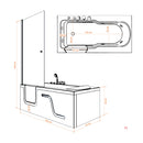Acqua Vapore Seniorendusche Kombi Duschkabine Whirlpool Seniorenwanne mit Tür S17D-WP-R-ALL 75x150x194 cm