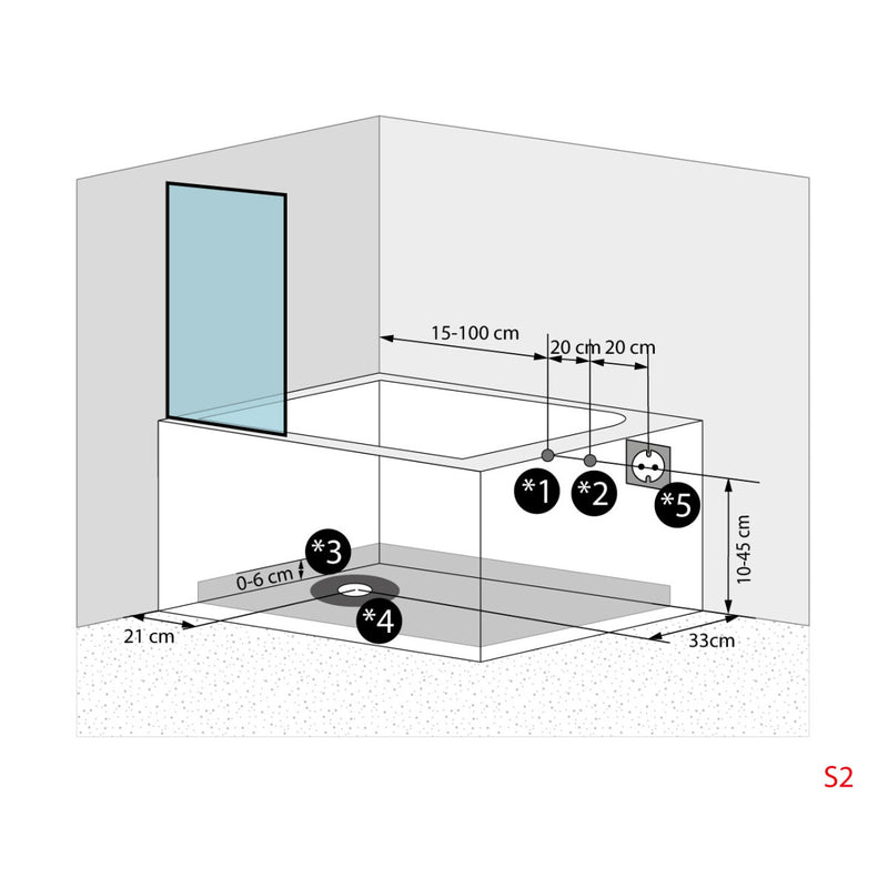 Acqua Vapore Seniorendusche Kombi Duschkabine Whirlpool Seniorenwanne mit Tür S17D-WP-R-ALL 75x150x194 cm
