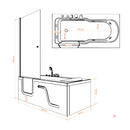 Acqua Vapore Seniorendusche Kombi Duschkabine Whirlpool Seniorenwanne mit Tür S17D-WP-R-EC 75x150x194 cm MIT 2K Scheiben Versiegelung
