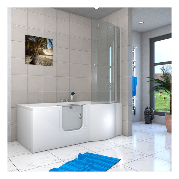 Acqua Vapore Seniorendusche und Badewanne mit Tür S12D-EH-L-EC Dusche 170x85cm mit 2K Scheiben Versiegelung