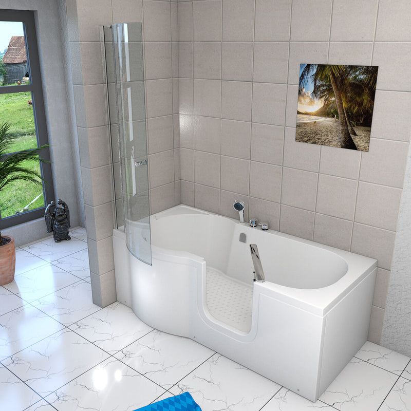 Acqua Vapore Seniorendusche und Badewanne mit Tür S12D-EH-R-EC Dusche 85x170cm mit 2K Scheiben Versiegelung