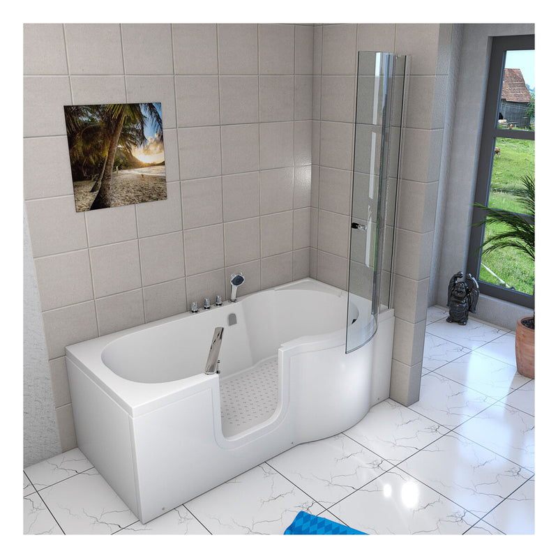 Acqua Vapore Seniorendusche und Badewanne mit Tür S12D-TH-L-EC Dusche 170x85cm mit 2K Scheiben Versiegelung