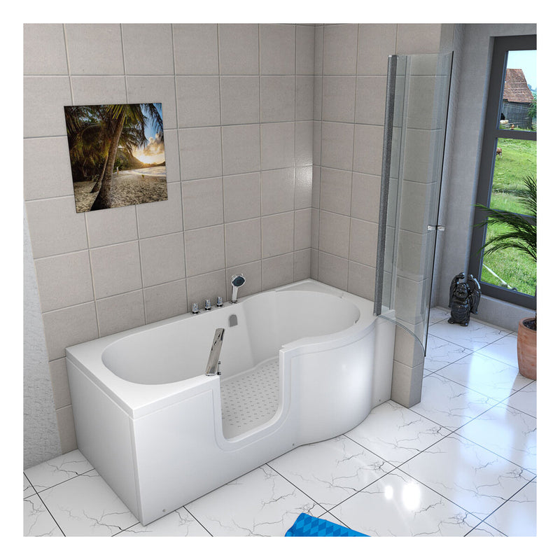 Acqua Vapore Seniorendusche und Badewanne mit Tür S12D-TH-L-EC Dusche 170x85cm mit 2K Scheiben Versiegelung