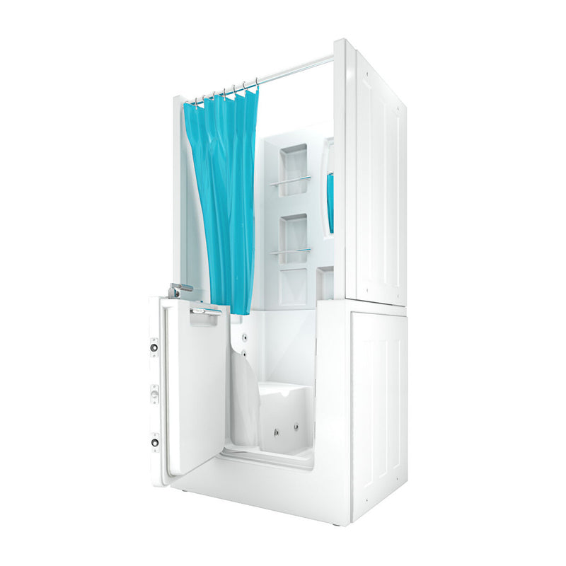 Acqua Vapore Seniorendusche und Kombination Wanne mit Whirlpool S02D-WP-B-L 100x78x205cm
