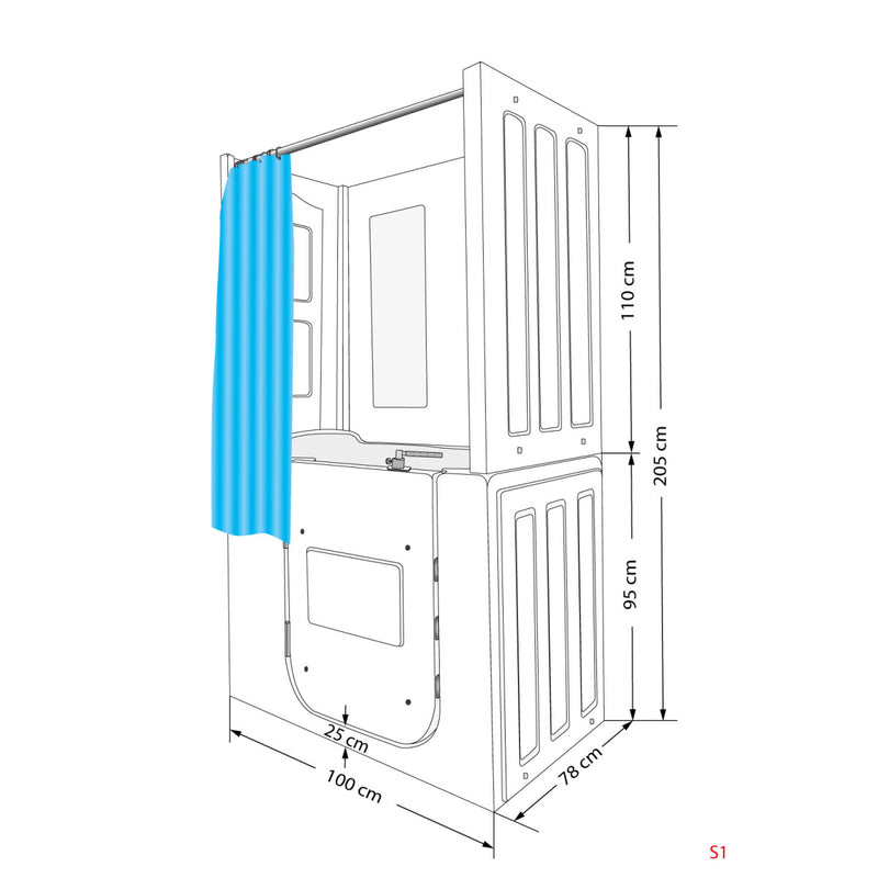 Acqua Vapore Seniorendusche und Kombination Wanne mit Whirlpool S02D-WP-TH-A-L 78x100x205cm
