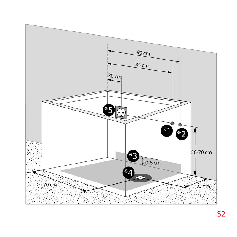 Acqua Vapore Seniorendusche und Kombination Wanne mit Whirlpool S02D-WP-TH-A-L 78x100x205cm