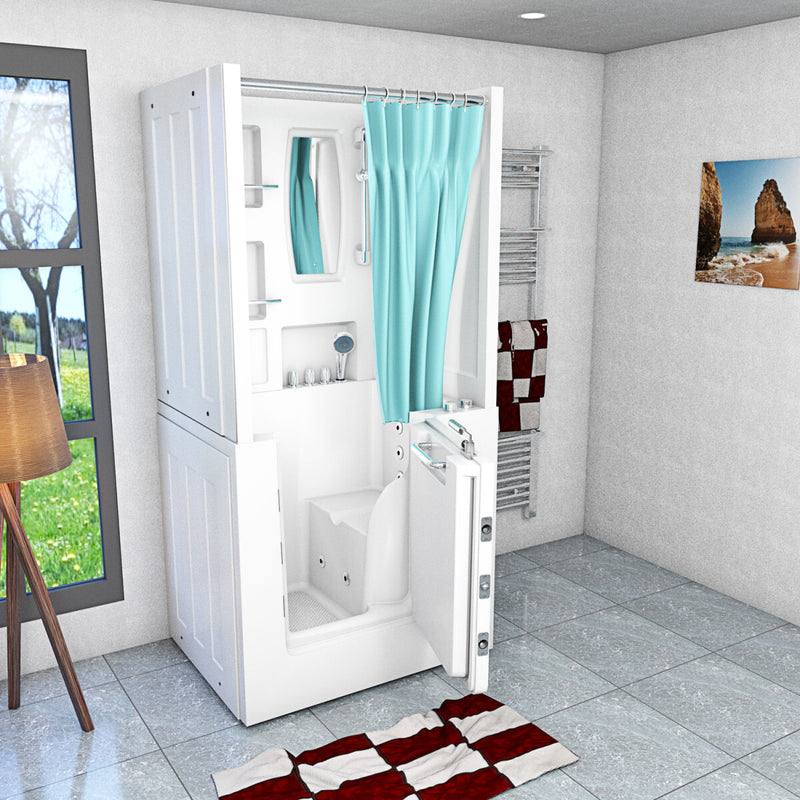 Acqua Vapore Seniorendusche und Kombination Wanne mit Whirlpool S02D-WP-TH-B-R 100x78x205cm