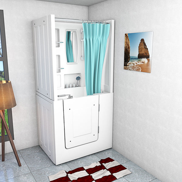 Acqua Vapore Seniorendusche und Sitzwanne Kombination Wanne mit Tür S02D-TH-C-R 100x78x205cm