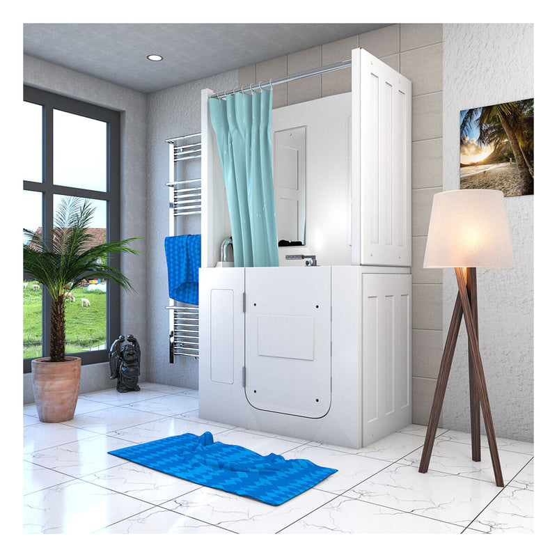 Acqua Vapore Seniorendusche und Sitzwanne Kombination Wanne mit Tür S08D-TH-B-L 110x68x205cm