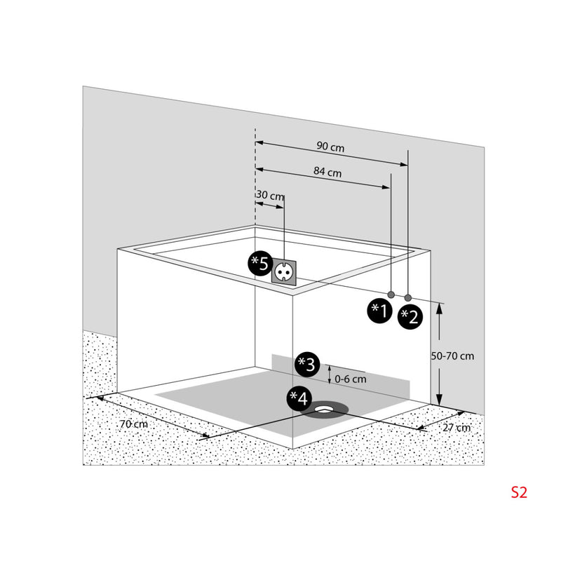 Acqua Vapore Seniorendusche und Sitzwanne Kombination Wanne mit Tür S08D-TH-B-L 110x68x205cm