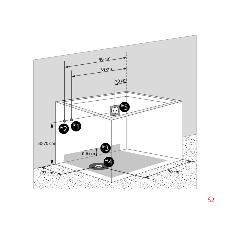 Acqua Vapore Seniorendusche und Sitzwanne Kombination Wanne mit Tür S08D-TH-B-R 110x68x205cm