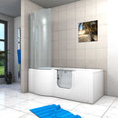 Acqua Vapore Seniorendusche und Wanne mit Whirlpool S12D-AIR-R Dusche 85x170cm ohne 2K Scheiben Versiegelung OHNE 2K Scheiben Versiegelung