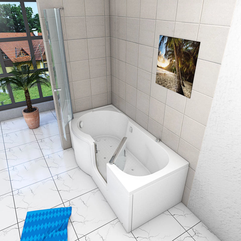 Acqua Vapore Seniorendusche und Wanne mit Whirlpool S12D-AIR-R Dusche 85x170cm ohne 2K Scheiben Versiegelung OHNE 2K Scheiben Versiegelung