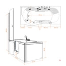 Acqua Vapore Seniorendusche und Wanne mit Whirlpool S12D-AIR-R Dusche 85x170cm ohne 2K Scheiben Versiegelung OHNE 2K Scheiben Versiegelung
