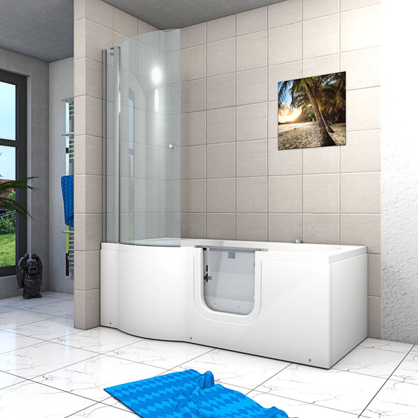 Acqua Vapore Seniorendusche und Wanne mit Whirlpool S12D-AIR-R Dusche 85x170cm ohne 2K Scheiben Versiegelung OHNE 2K Scheiben Versiegelung